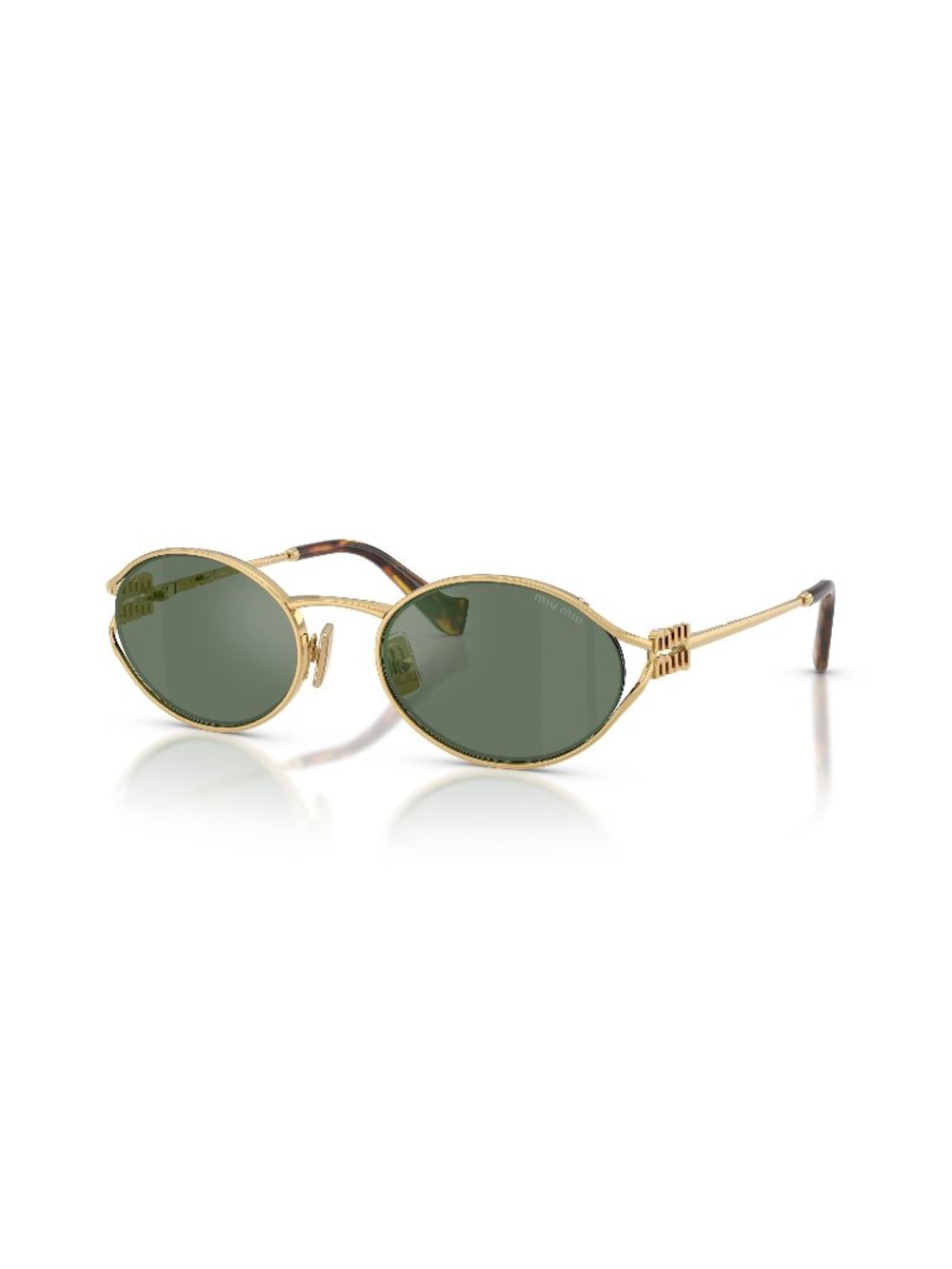 New Miu Miu Women's Sunglasses Gold Green Lens Metal Frame MU 52YS 5AK04M 54